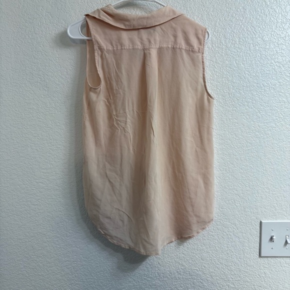 Everlane The Clean Silk Relaxed Sleeveless Shirt Cream Size 6 - Picture 2 of 4